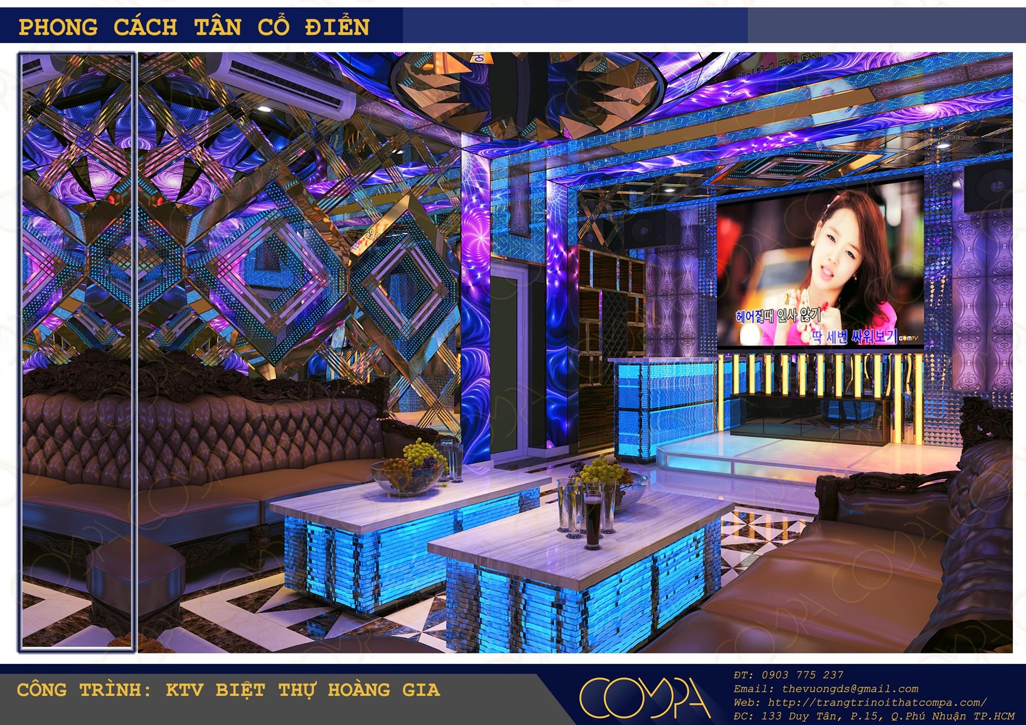Thiết kế phòng karaoke gia đình phong cách cổ điển - Biệt thự Hoàng Gia 6