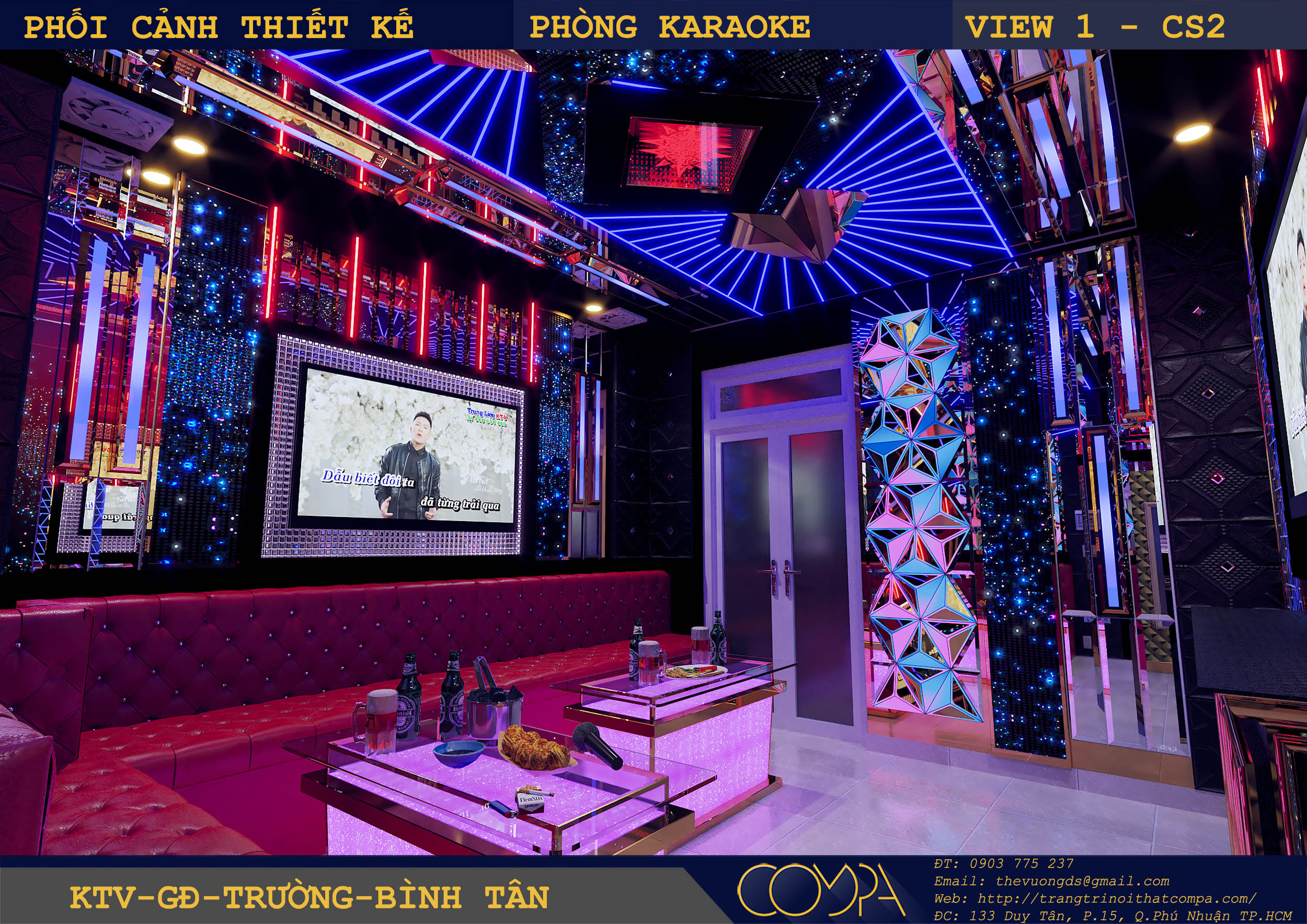 Mẫu thiết kế phòng karaoke gia đình hiện đại